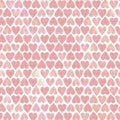 Black spot on hearts in soft colors beige and pink seamless pattern on red background