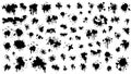 Black Spray Different Set Paint Blot Element Vector Design Object Brush Grunge