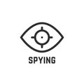 Black spying eye linear logo Royalty Free Stock Photo