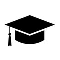 Black square academic cap vector icon