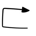 black square arrow.. doodle vector element. hand drawn