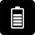 Black Square Battery 4 Icon, simple line vector for UI UX design. Symbol for website and mobile app interface and navigation Royalty Free Stock Photo