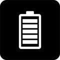 Black Square Battery FULL Icon, simple line vector for UI UX design. Symbol for website and mobile app interface and navigation Royalty Free Stock Photo