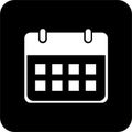 Black Square Calendar Vector Icon, simple line vector for UI UX design. Symbol for website and mobile app interface and navigation Royalty Free Stock Photo
