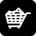 Black Square Full Cart Icon, simple line vector for UI UX design. Symbol for website and mobile app interface Royalty Free Stock Photo