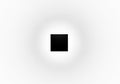A black square is centrally placed on a white background, creating a stark contrast. The simplicity Royalty Free Stock Photo