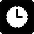 Black Square Clock Vector Icon, simple line vector for UI UX design. Symbol for website and mobile app interface and navigation Royalty Free Stock Photo
