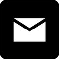 Black Square Email Vector Icon, simple line vector for UI UX design. Symbol for website and mobile app interface and navigation Royalty Free Stock Photo