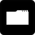 Black Square File Folder Vector Icon, simple line vector for UI UX design. Symbol for website and mobile app interface and Royalty Free Stock Photo