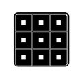 Black Grid with Nine White Squares on White Background pattern Royalty Free Stock Photo