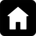 Black Square HOME Vector Icon, simple line vector for UI UX design. Symbol for website and mobile app interface and navigation Royalty Free Stock Photo