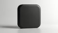 Black square icon with rounded corners on white background. Simple button shape for apps, web design, or UI elements. Minimalist Royalty Free Stock Photo