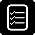 Black Square Icons List Vector, simple line vector for UI UX design. Symbol for website and mobile app interface and navigation Royalty Free Stock Photo
