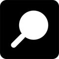 SEARCH ICON Black Square Magnifying Glass Vector Icon, simple line vector for UI UX design. Symbol Royalty Free Stock Photo