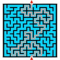 Black square maze 16x16 with help