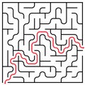 Black square maze 15x15 with help Royalty Free Stock Photo
