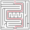 Black square maze 15x15 with help Royalty Free Stock Photo