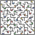 Black square maze 20x20 Royalty Free Stock Photo