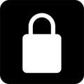 Black Square Padlock - Vector Icon, simple line vector for UI UX design. Symbol for website and mobile app interface and Royalty Free Stock Photo