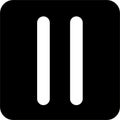 Black Square Pause Icon, simple line vector for UI UX design. Symbol for website and mobile app interface Royalty Free Stock Photo