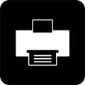 Black Square Printer Vector Icon, simple line vector for UI UX design. Symbol for website and mobile app interface and navigation Royalty Free Stock Photo