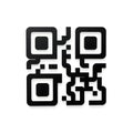 Black square Q R code symbol with rounded corners on a white background QR code barcode Royalty Free Stock Photo