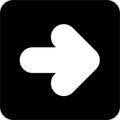 Black Square Right Arrow Icon, simple line vector for UI UX design. Symbol for website and mobile app interface and navigation Royalty Free Stock Photo