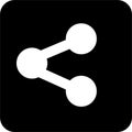 Black Square Share Vector Icon, simple line vector for UI UX design. Symbol for website and mobile app interface and navigation Royalty Free Stock Photo