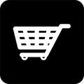 Black Square Shopping Cart Vector Icon, simple line vector for UI UX design. Symbol for website and mobile app interface and Royalty Free Stock Photo