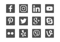 Black Square Social Media Icon Set Royalty Free Stock Photo