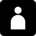 PERFIL USER Black Square Vector Icon, simple line vector for UI UX design. Symbol for website and mobile app interface Royalty Free Stock Photo