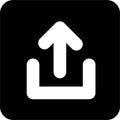 UPLOAD Black Square Vector Icon, simple line vector for UI UX design. Symbol for website and mobile app interface Royalty Free Stock Photo