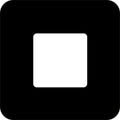 PAUSE Black Square Vector Icon - Stop, simple line vector for UI UX design. Symbol for website and mobile app interface Royalty Free Stock Photo