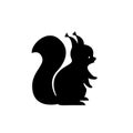 Black squirrel silhouette. Vector