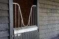 Black stable door, at equine barn.