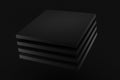 Black stack box cloth fabric levitation on black background 3d r Royalty Free Stock Photo