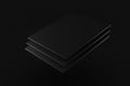 Black stack box cloth fabric levitation on black background 3d r Royalty Free Stock Photo