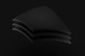 Black stack box cloth fabric levitation on black background 3d r Royalty Free Stock Photo