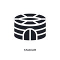 black stadium isolated vector icon. simple element illustration from football concept vector icons. stadium editable black logo
