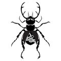 Black stag beetle with the mechanism inside Royalty Free Stock Photo
