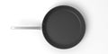 Black stainless steel frying pan isolated on white background. 3d illustration Royalty Free Stock Photo