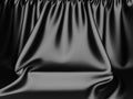 Black stand podium on dark background. Realistic dark platform