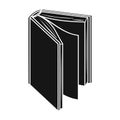 Black standing book icon in black style isolated on white background. Books symbol stock vector illustration. Royalty Free Stock Photo