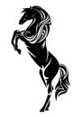 Black standing horse side view vector design