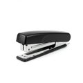 Black stapler featuring a sleek, curved design. The top is matte black plastic, Royalty Free Stock Photo