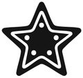 Black star shape icon with white border and dot details, vector design Royalty Free Stock Photo