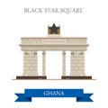 Black Star Square in Accra Ghana flat vector illus