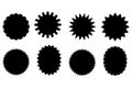 Black starburst and scalloped shapes graphic Royalty Free Stock Photo
