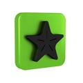 Black Starfish icon isolated on transparent background. Green square button. Royalty Free Stock Photo