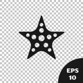 Black Starfish icon isolated on transparent background. Vector Royalty Free Stock Photo